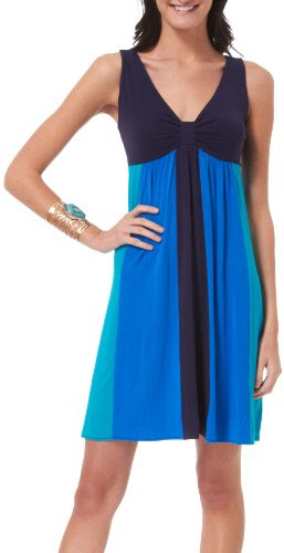 Siena Studio Vertical Colorblock Sleeveless Dress INDIGO BLUE MULTI 10