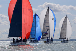 J/111 Worlds sailing off Cowes