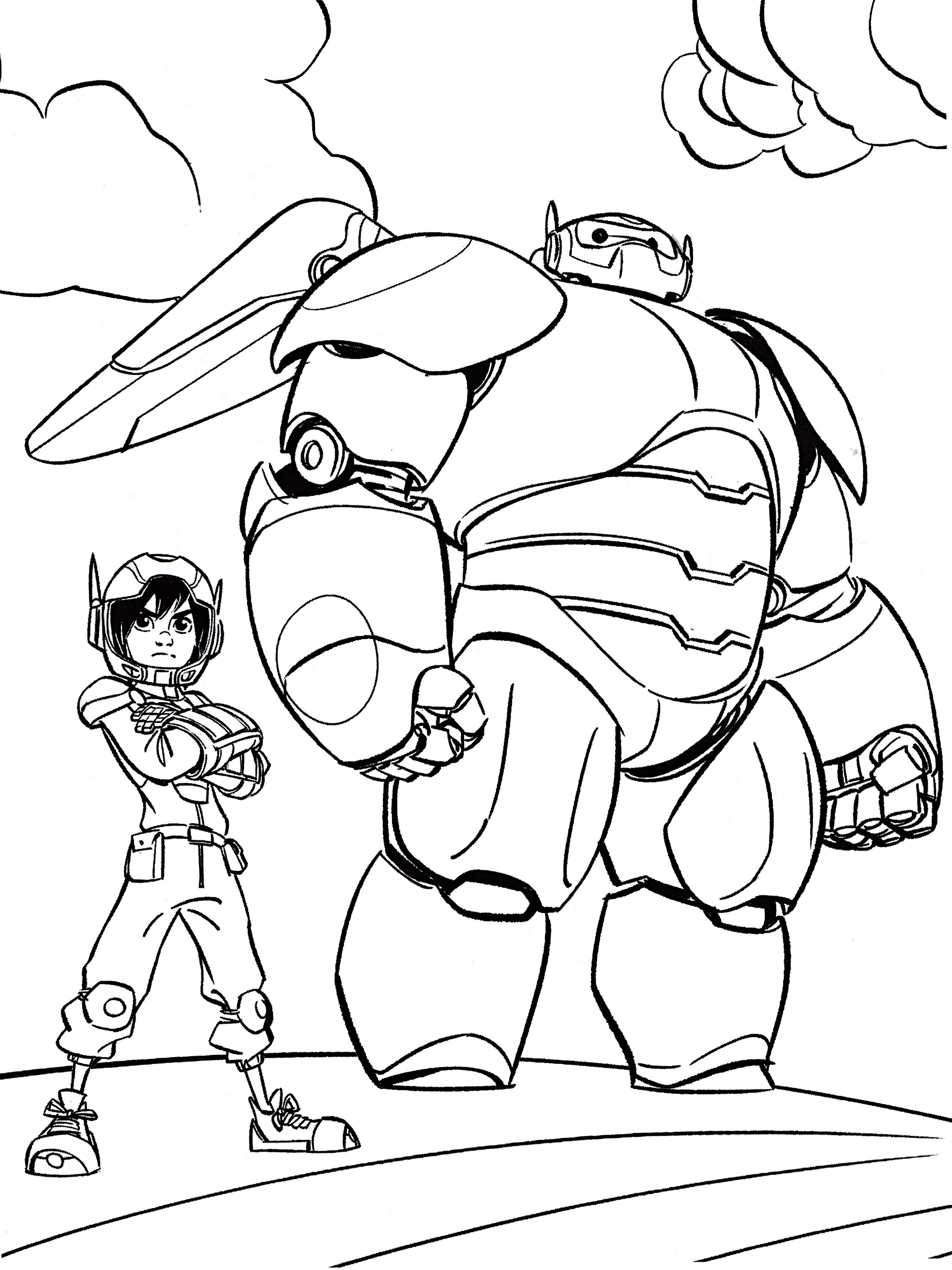 Download Walt Disney Coloring Pages - Hiro Hamada & Baymax - Walt ...