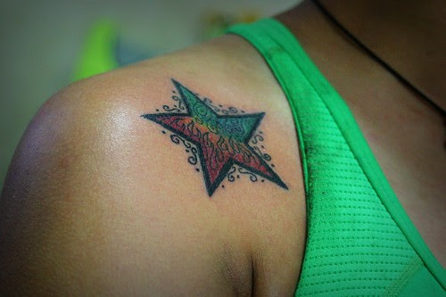 Beautiful Star Tattoo,tattoos,tattoo designs
