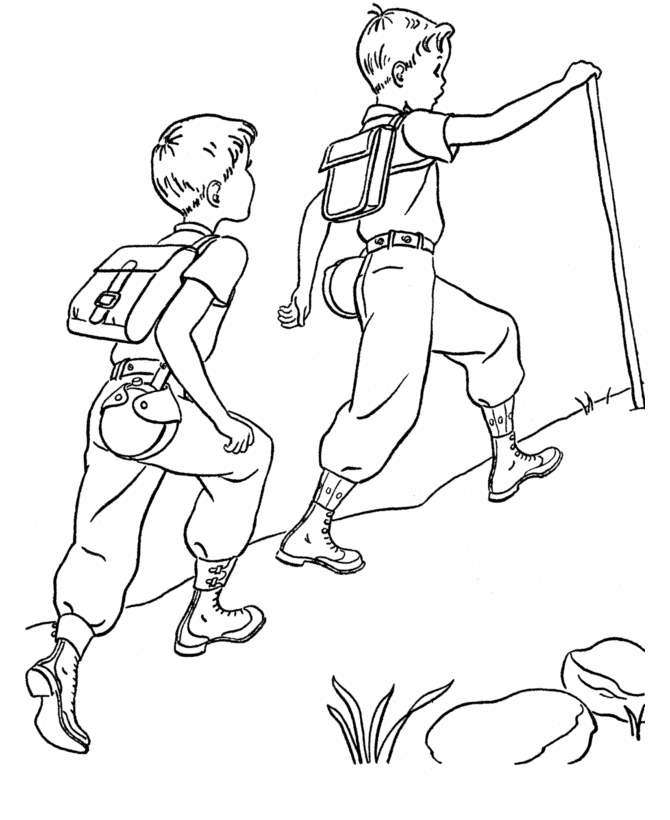 Download Bluebonkers Free Printable Family Camping Coloring Sheets: On the Trail