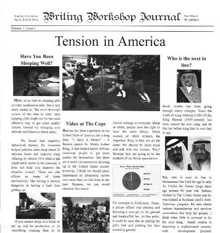 Student Newspaper at ESL School in Los Angeles