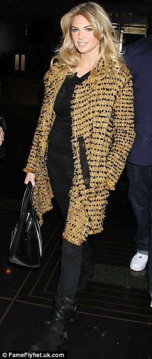Flawless: The supermodel wore her platinum locks out in soft waves and minimal make-up on her complexion