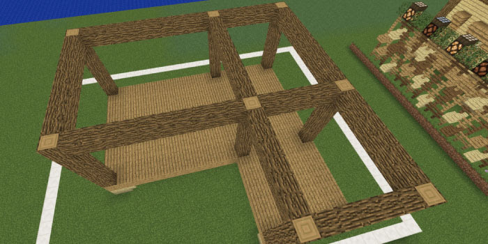 マイクラ 建築初心者でも作れる 木2種類のオシャレな家の作り方を紹介 マイクラモール