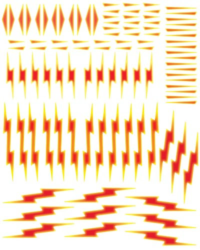 Includes a variety of lightning bolts that can be combined to create a 