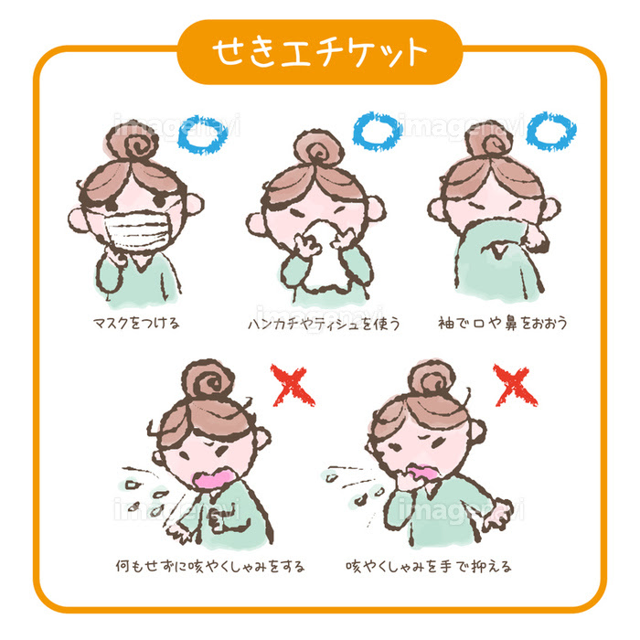 感染症対策 咳エチケットのイラスト の画像素材 イラスト素材ならイメージナビ