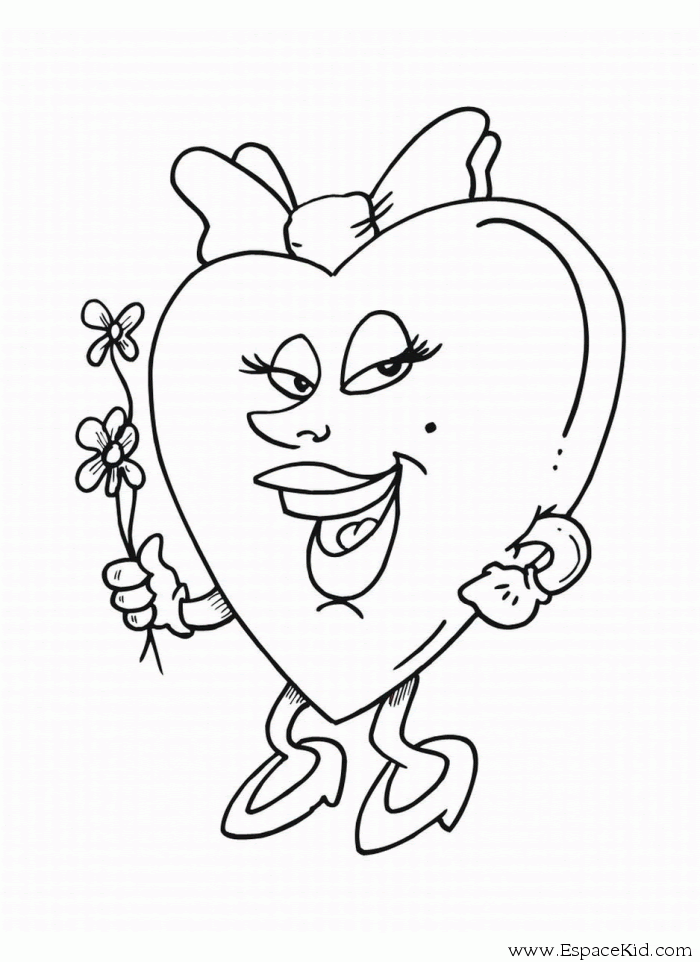 Coloriage Coeur Fille A Imprimer Dans Les Coloriages St Valentin Dessin A Imprimer
