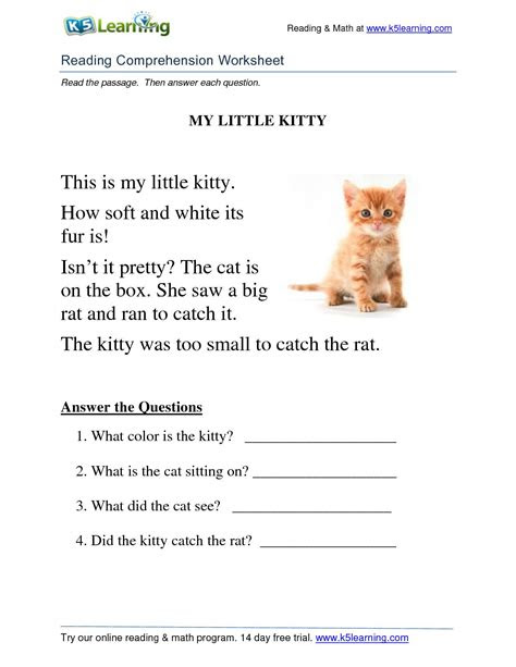 · a retelling of belling the cat · spooky the scaredy cat · milo on the town · samantha and tricky · andrew's new . calameo reading comprehension worksheet grade 1 kitty db excelcom