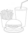 Burger And Fries Coloring Pages