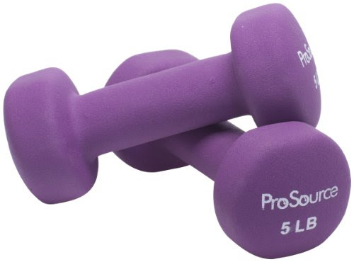 ProSource Neoprene Dumbbell Set (Purple, 5-Pound) On Sale