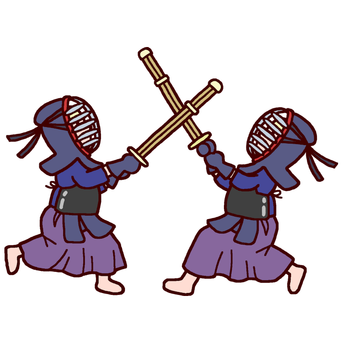 剣道の試合 カラー 武道 剣道の無料イラスト 部活動 クラブ活動 運動部 学校素材