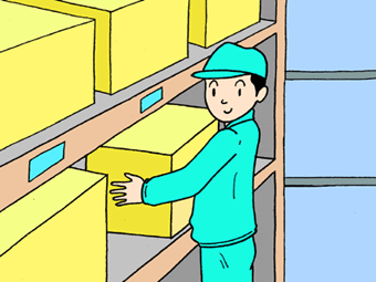 ビジネスイラスト 無料素材 4s 環境美化 整理整頓 商品整理 棚卸し 在庫管理 商品管理 製品管理