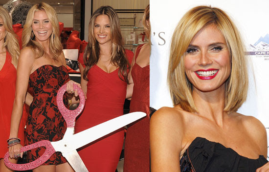 Heidi Klum's Haircut at Victoria Secret's Lexington Avenue Flagship Store