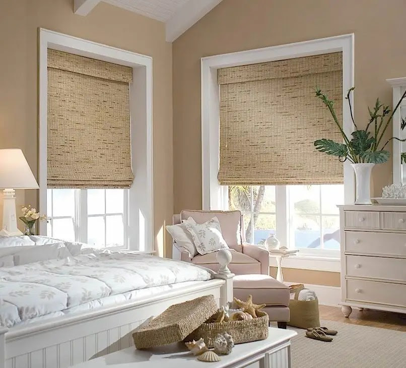 Bamboo curtain in bedroom