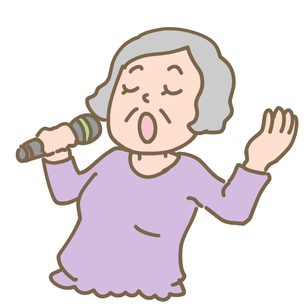 健康カラオケ おばあさん のイラスト かわいいフリー素材が無料のイラストレイン