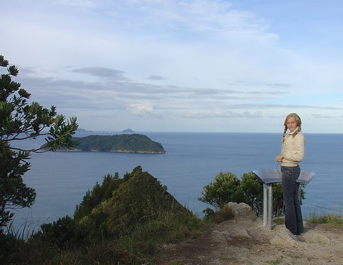 Megan standing at the top of Paku hill Megan