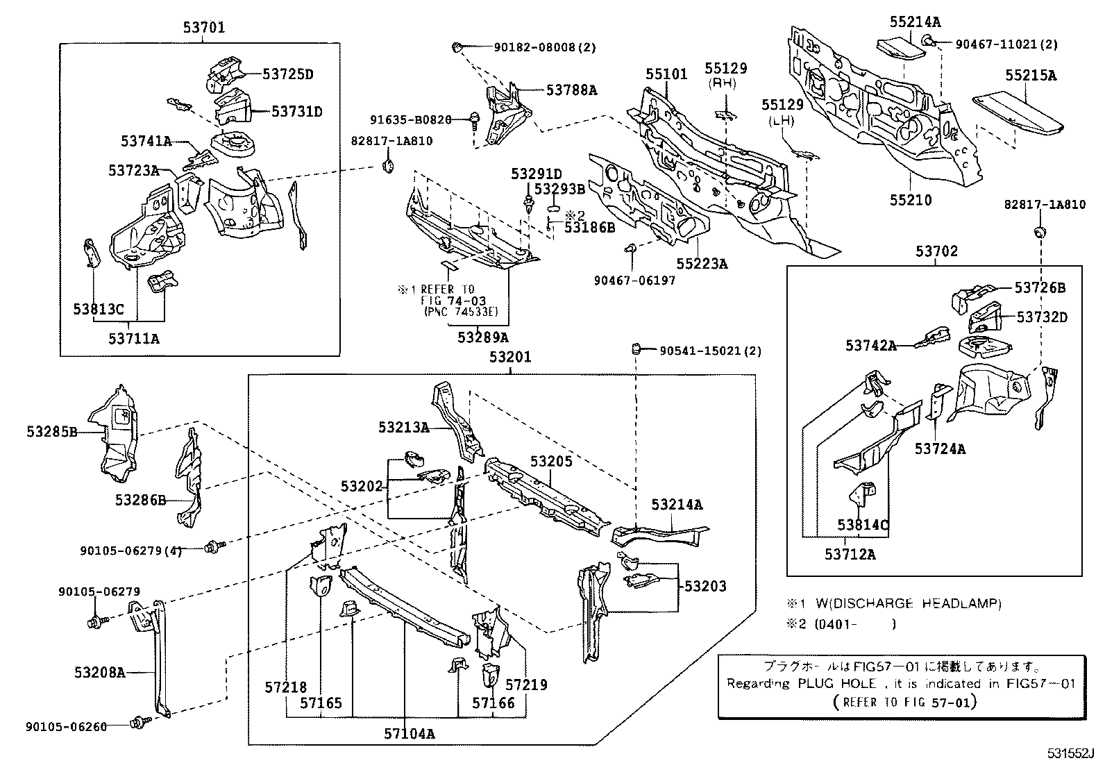 TOYOTA PRIUSNHW20R-AHEEBQ - BODY - FRONT FENDER APRON DASH ...