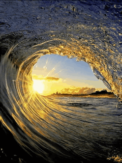 Continuous rolling ocean wave animation
