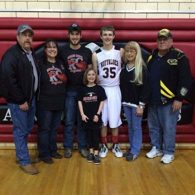 This is Trent and Jody McCain and their family from Kansas. The couple has two sons, Justin and Jared, and a 9-year-old daughter Joselyn. They're pictured here with their grandparents.