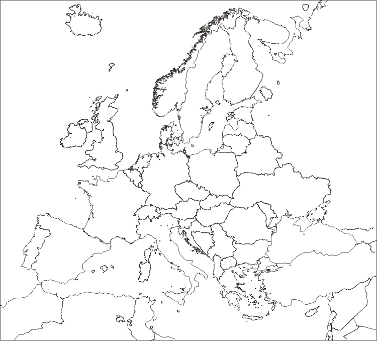 world map with countries outlined. World Map Outline Countries