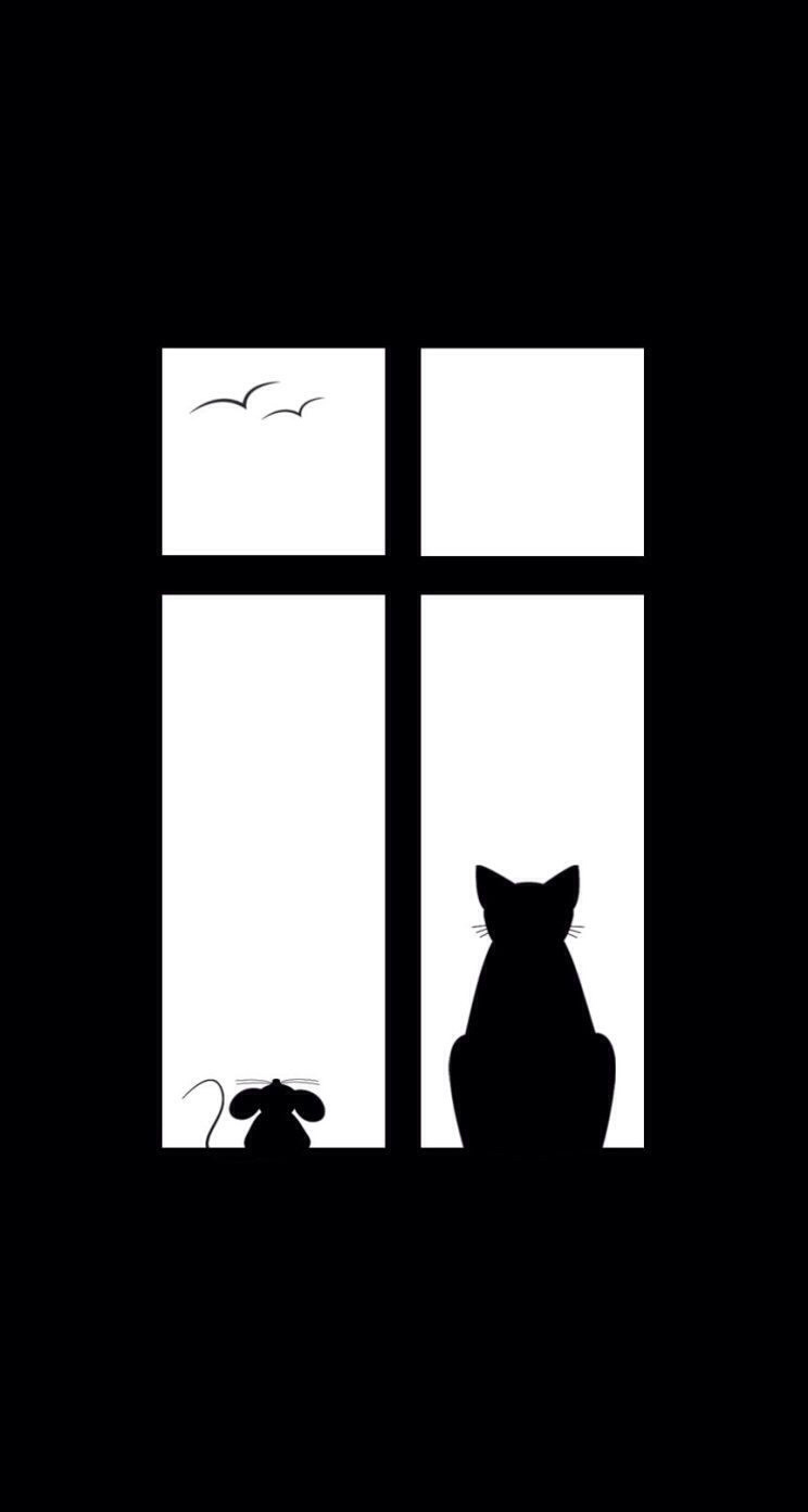 Iphone 壁紙 黒猫 イラスト