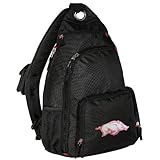 Pink University of Arkansas Sling Backpack Pink Arkansas Razorbacks One Strap Backpacks for Travel or School Bags - BEST QUALITY Unique Gifts For Boys, Girls, Adults, College Students, Men or Ladies