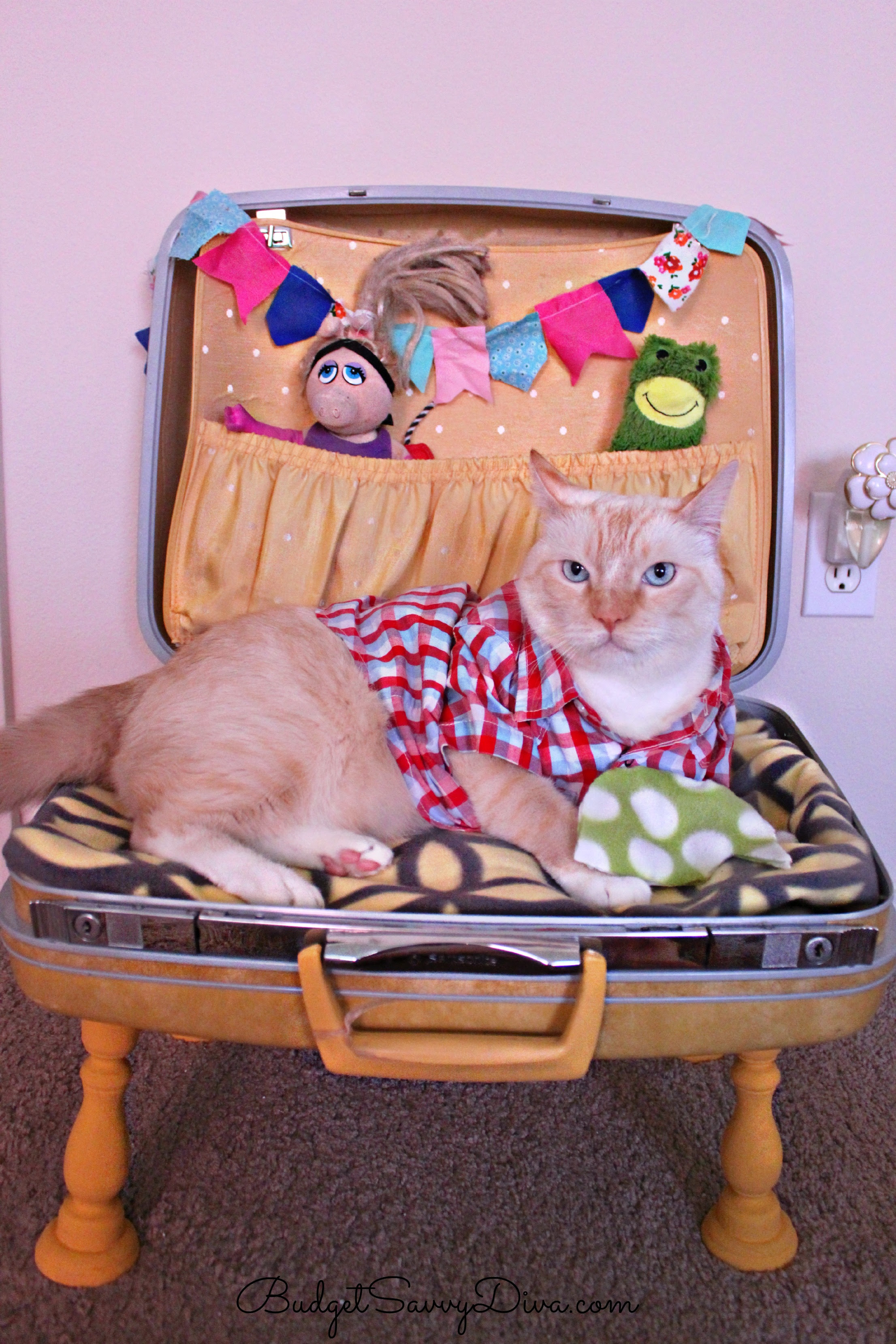 How to Make a Vintage Suitcase Pet Bed | Budget Savvy Diva