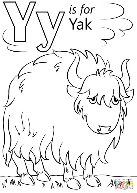 letter    yak coloring page  printable