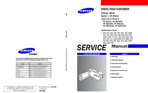 Free Read samsung vp mx10 service manual repair guide [PDF DOWNLOAD] PDF