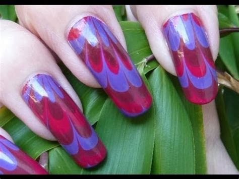 autumn fall inspired water marble nail art tutorial