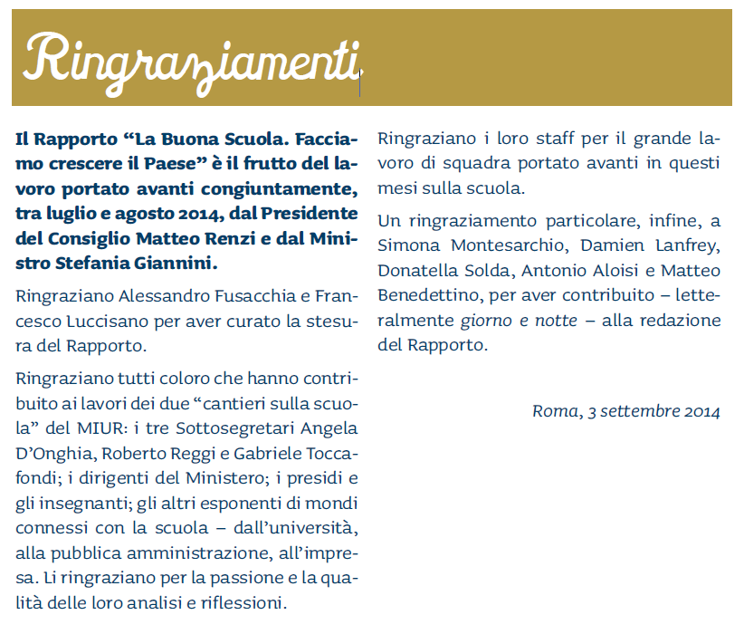 LA BUONA SCUOLA