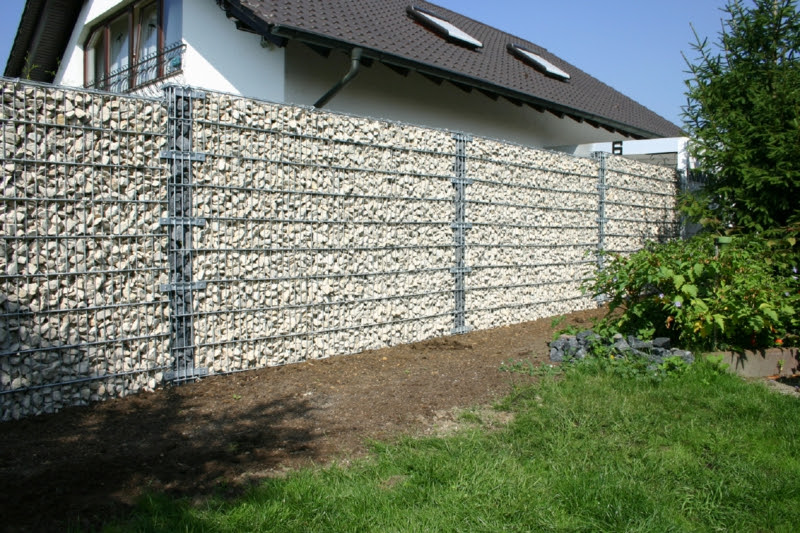 Gabionenzaun Ideen - 30 Varianten aus Stein, Holz und Glas
