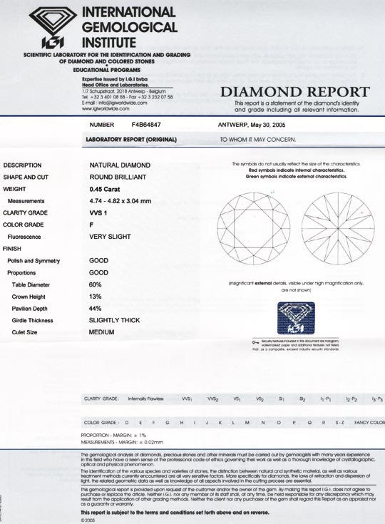 Foto 9, Diamant IGI, Top-Brillant 0,45ct Top-Wesselton-F Juwel!, D5547