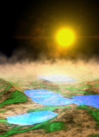 Artist's view of a rocky, Earth-like exoplanet