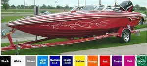  LIGHTNING BOLTS VINYL DECAL KIT / SIDE BOAT GRAPHICS / STICKER KIT