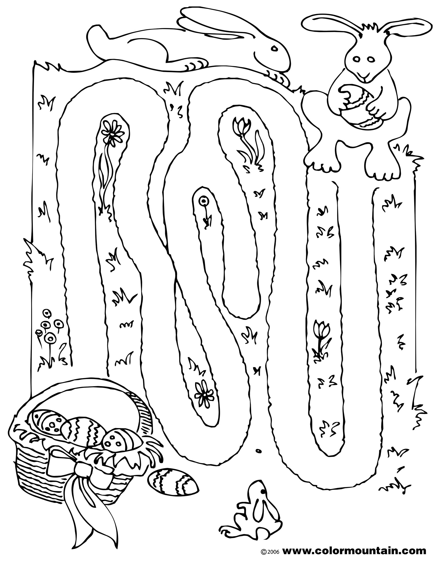 easter maze coloring pages download and print for free