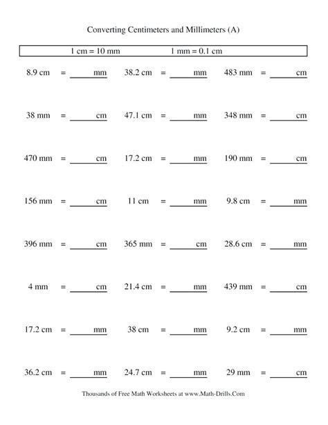  5th grade metric conversion worksheets bluedotsheetco db excelcom