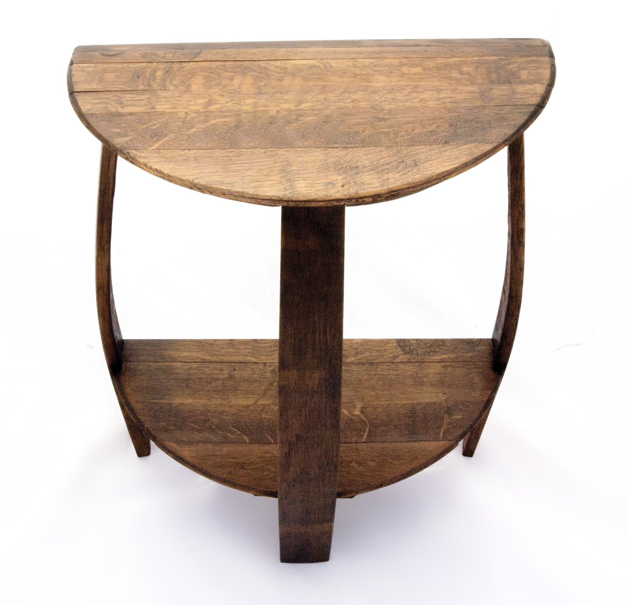 Wine Barrel Half Round End Table