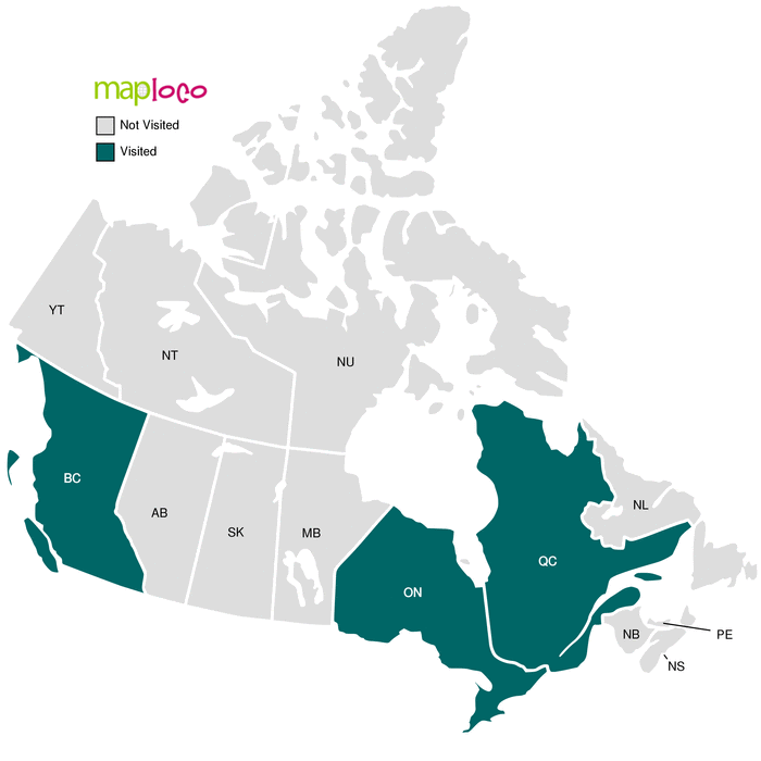 Canadian Provinces Visited