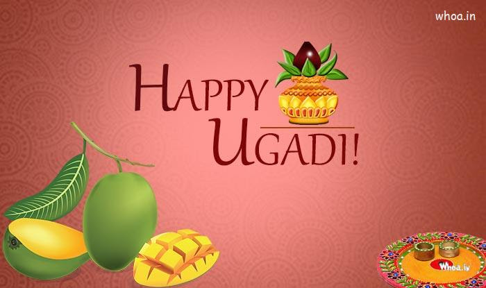 The Wonderful Image Of The Happy Ugadi With Beautiful Kumbh