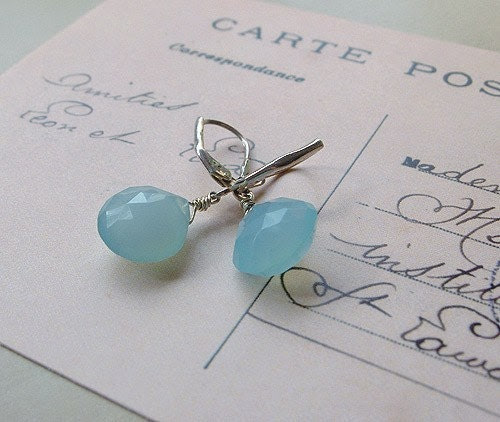 Lagoon Chalcedony Drop Earrings