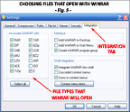 Click to see WinRAR Settings (Integration) window Screenshot