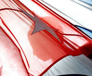Bandera cubana con Marti. Foto Kaloian Santos