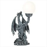 Gothic Theme Dragon With Lighted Orb Globe Table Lamp