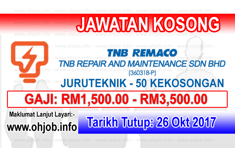 Jawatan Kerja Kosong TNB Remaco logo www.ohjob.info oktober 2017