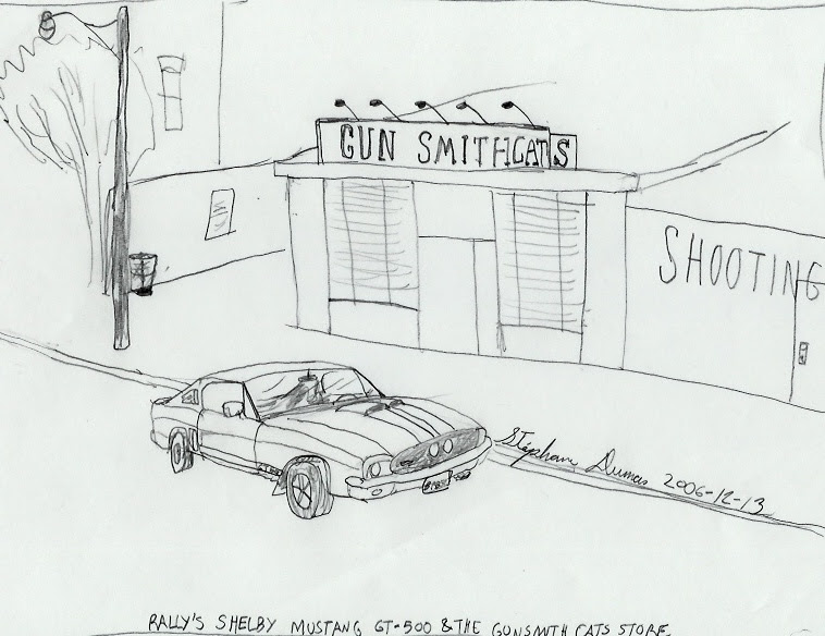 Rally Vincent's car and Gunsmith Cats store by Dumas