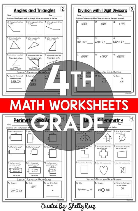  4th grade math worksheets free and printable appletastic learning
