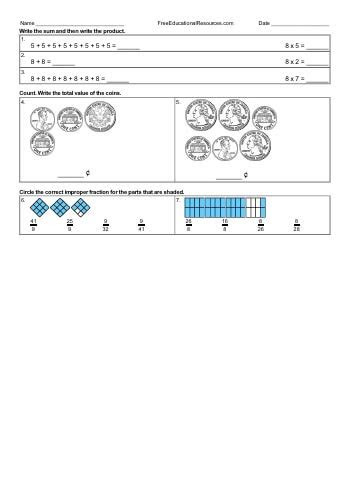  2nd grade daily math worksheets 2nd grade math review worksheets
