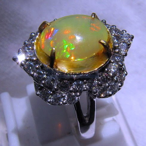 permata, cincin permata, batu mulia CINCIN WANITA BATU OPAL KALIMAYA