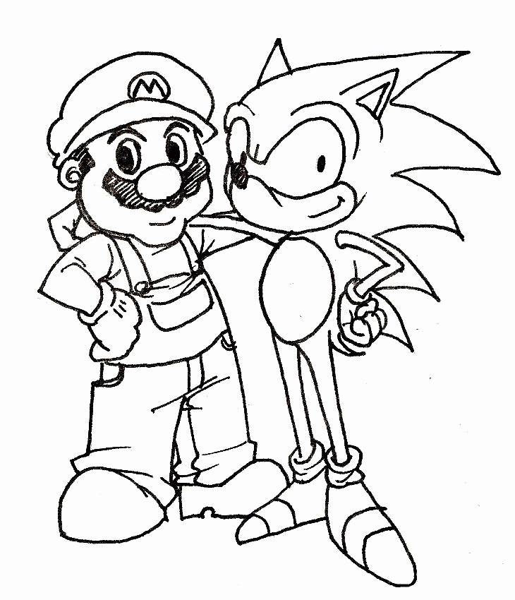 sonic and mario colouring pages  clip art library